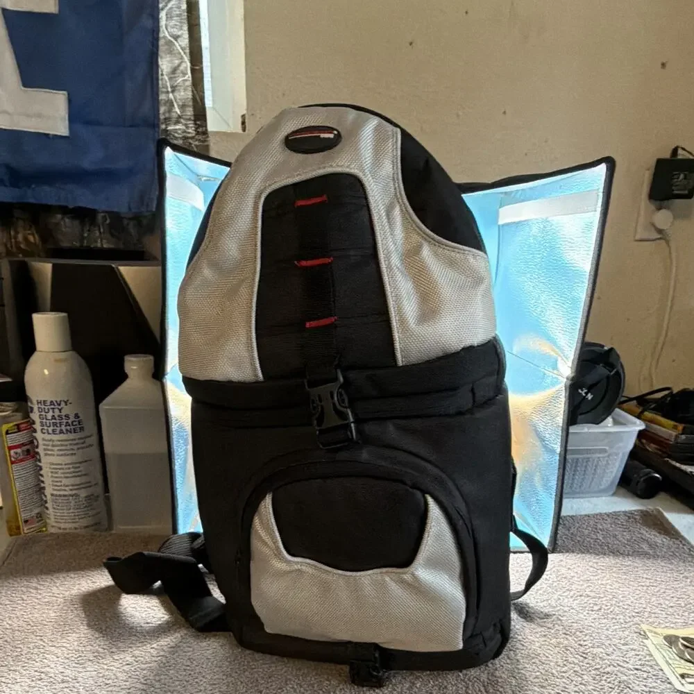 Precision Design Camera Backpack Black/Gray Padded Adjustable Straps very nice